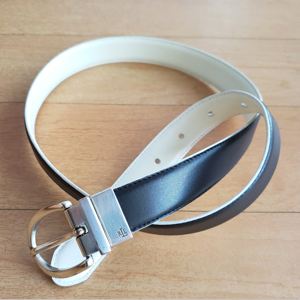 Lauren by Ralph Lauren Reversible Blk/White Belt